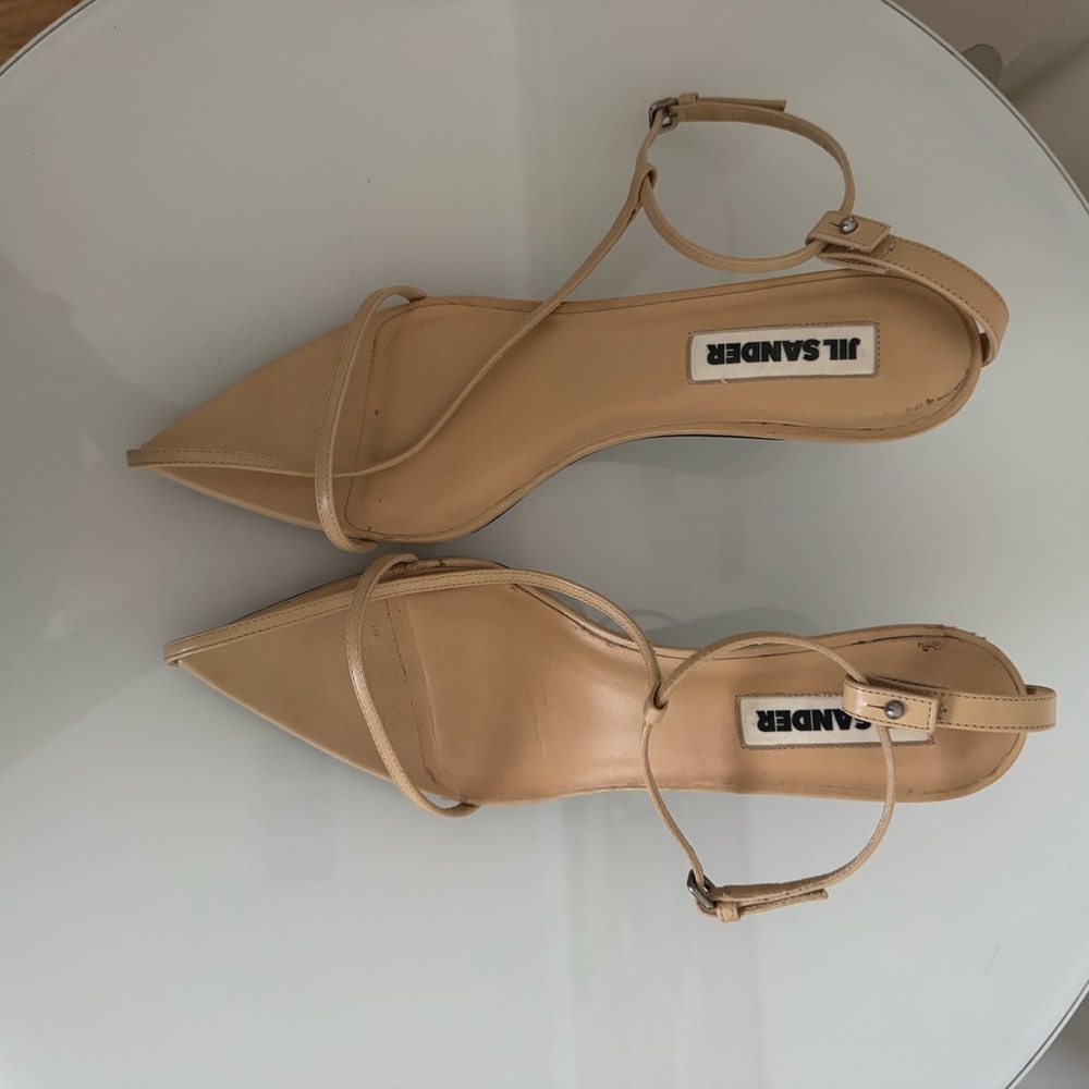 Jil Sander Tan Strappy Heels 8